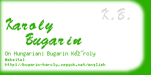 karoly bugarin business card